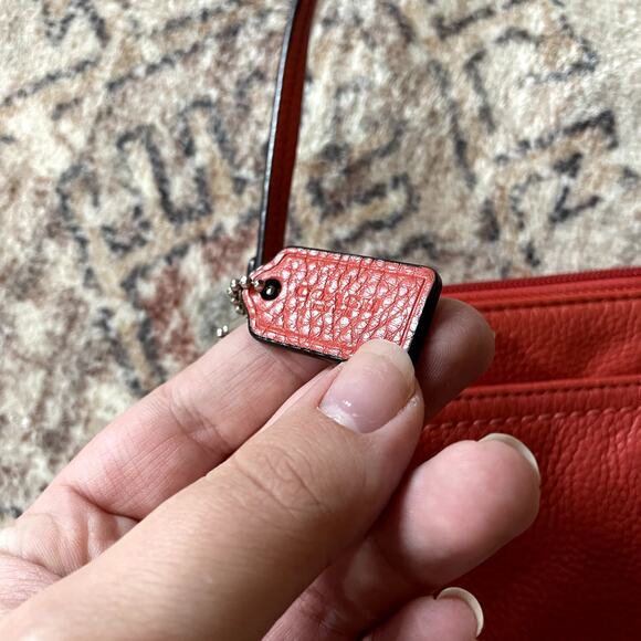 Coach F49472 Park Leather Medium Wristlet in Tearose Coral - Picture 3 of 8